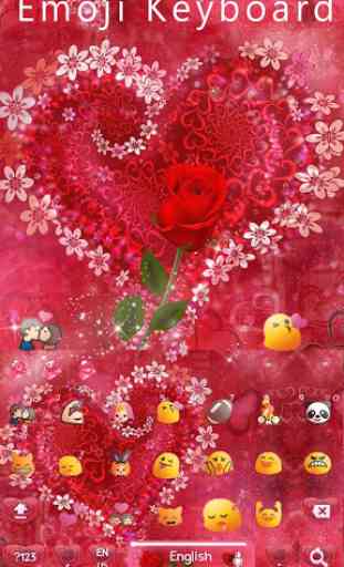 Amor teclado tema Red rose love 2