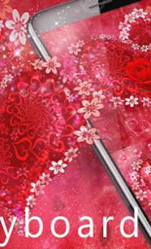 Amor teclado tema Red rose love 3