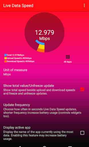 Live Data Speed - Network speed meter 1