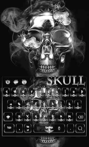 Preto crânio teclado tema skull 2