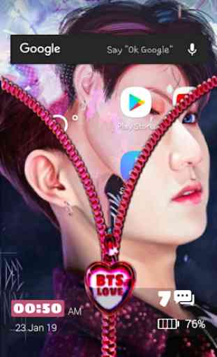 Zipper Lock Screen Jungkook BTS 4