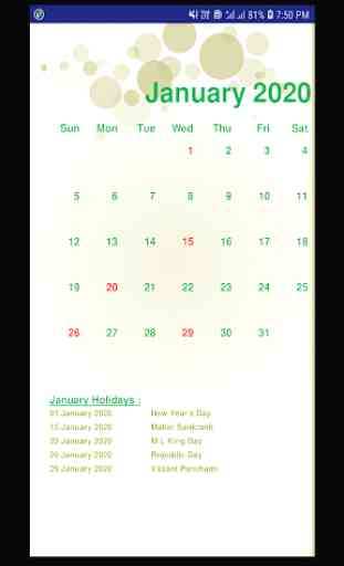 Calendar 2020 & Holidays 4
