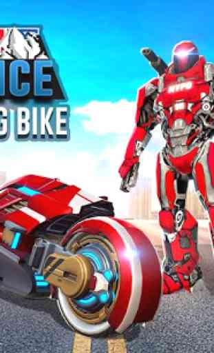 Flying US Police Bike Robot Hero: Bike Robot Games 3