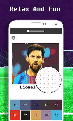 Jogador de futebol para colorir por número - Pixel 4