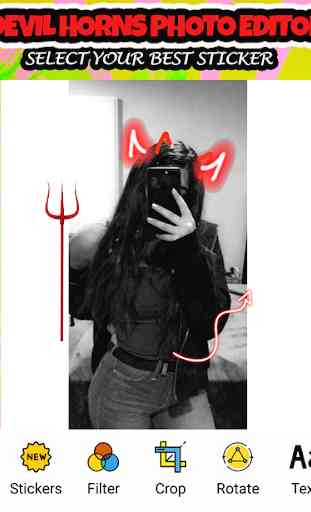 Neon devil horns photo editor - For Snap Girls 1