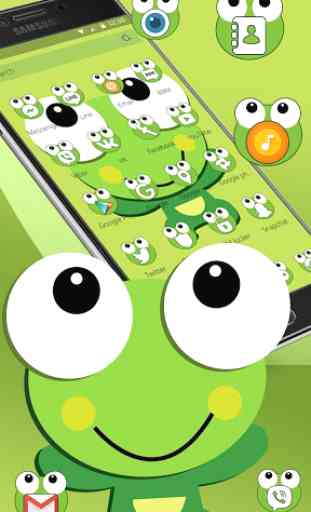 Olhos grandes de sapo verde dos desenhos animados 4