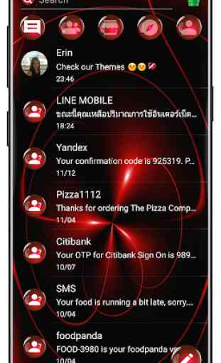 SMS tema esfera vermelha  2