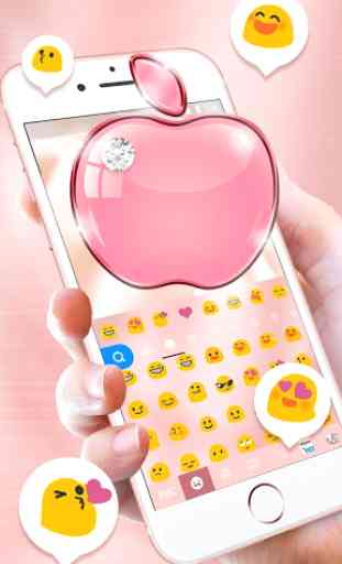 Tema Keyboard Rose Gold Phone8- OS12 , Emojis 2