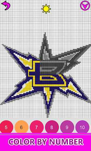 American Football Logo Pixel Art:  Color by Number 3