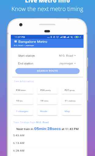 Bangalore Metro : Schedule, Fare, Time Route & Map 3