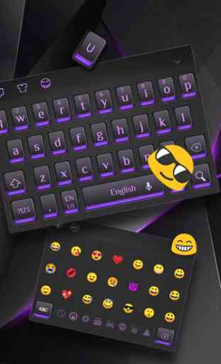 Black Purple Light Keyboard 1