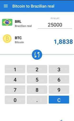 Conversor real brasileiro Bitcoin / BTC para BRL 2