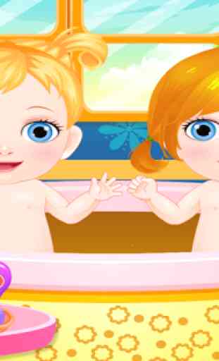New Born Twin Sisters Caring Fun Game 2