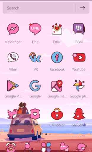 Pink Love Theme para Android grátis 2