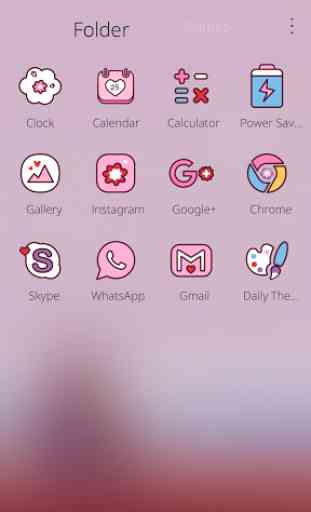 Pink Love Theme para Android grátis 3