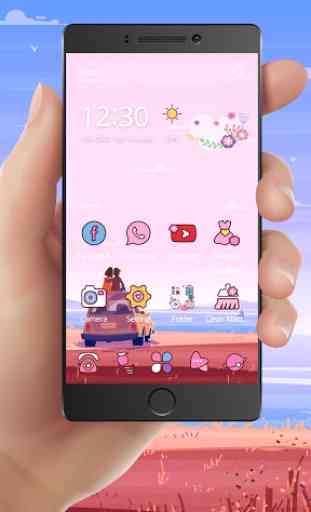 Pink Love Theme para Android grátis 4
