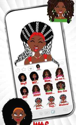 Sassy Black Girls Adesivos Emoji 1