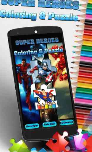 Super Heroes Coloring Book & Puzzle 1