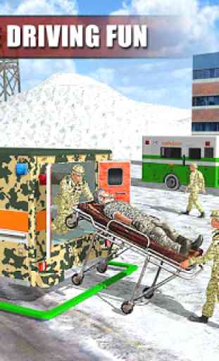 Ambulância do exército dirigindo jogo de resgate 1