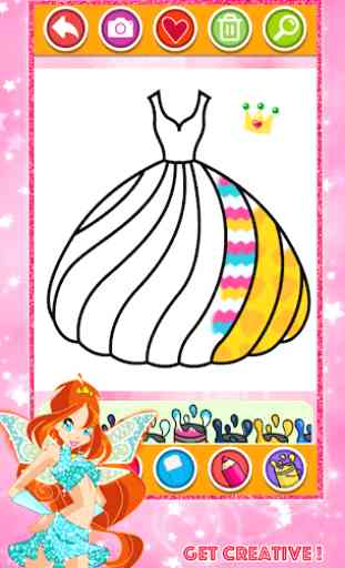 Glitter Dress Coloring and Drawing for Kids 2