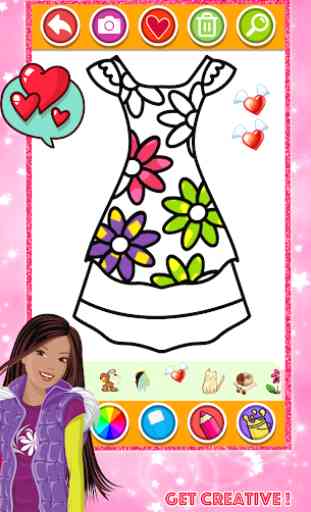 Glitter Dress Coloring and Drawing for Kids 4