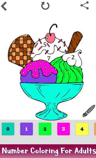 Ice Cream Color by Number - Food Coloring Pages 3