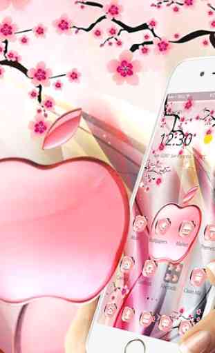 Pink Summer Flower Crystal Apple Theme 1
