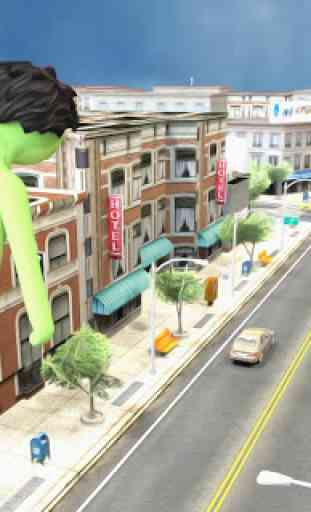 Verde Monstro Stickman Corda Herói Crime Simulador 4