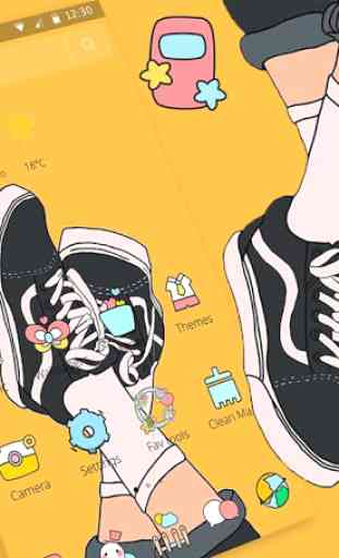 Yellow Fashion Shoes Cartoon Theme 3