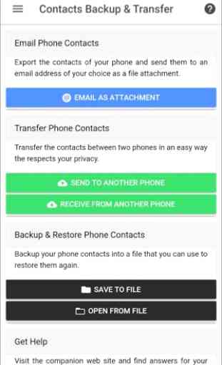 123 Contacts Backup & Transfer 1