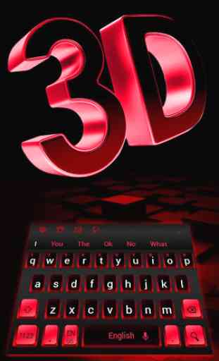 3D Black Red Keyboard Theme 1