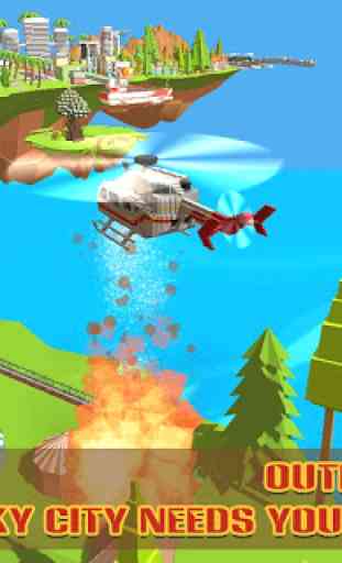 Craft Helicopter Blocky City Sky Rescue 2