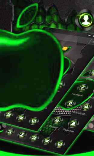 Green Neon Tech Apple Dark Theme 4