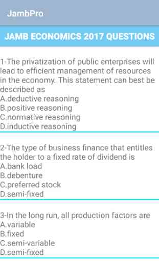 Jambpro-Jamb Past Questions and answers -Economics 3