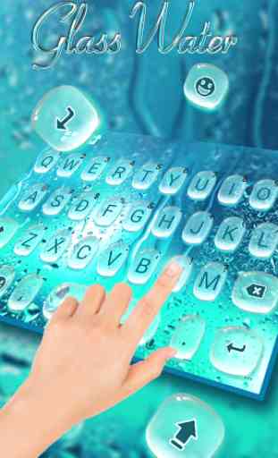 Novo tema de teclado Blue Glass Water 1