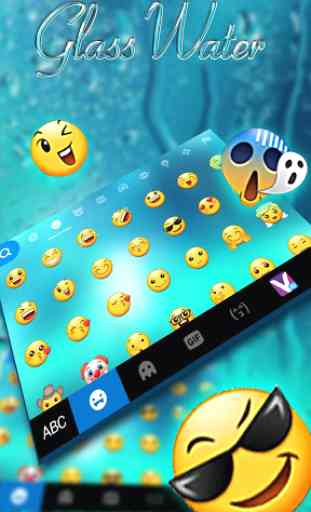 Novo tema de teclado Blue Glass Water 2