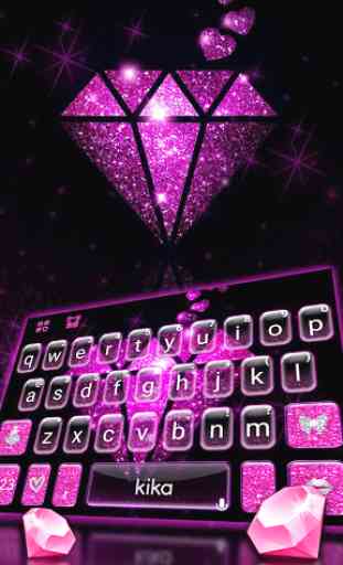 Novo tema de teclado Pink Sparkle Diamond 1