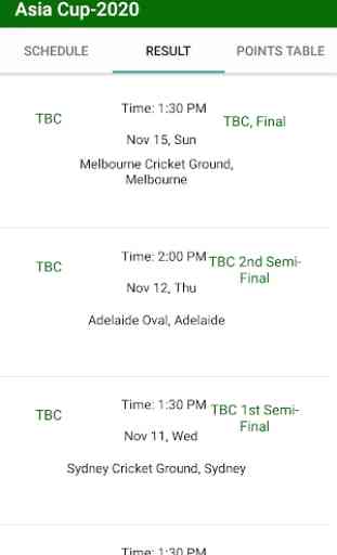 Asia Cup 2020 Schedule 3