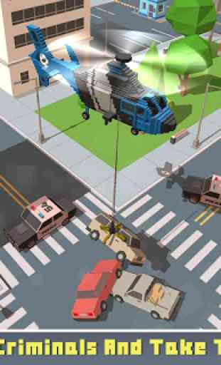 Blocky Helicopter City Heroes 1
