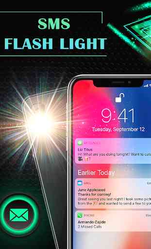 Color Screen Flashlight :  Flash on Call & SMS 3