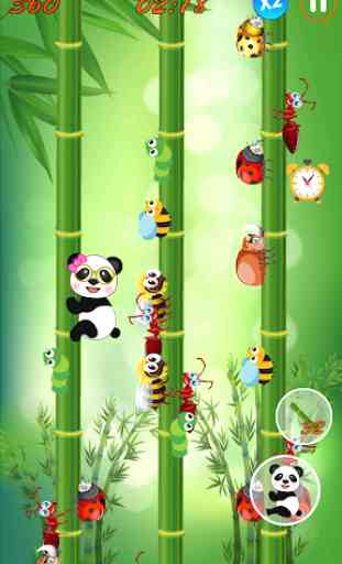 Panda Attack: Slide & Throw Bugs 3