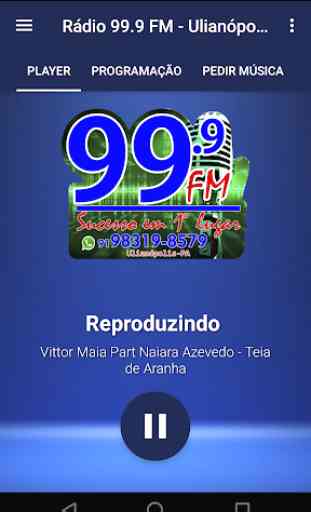 Rádio 99.9 FM - Ulianópolis/PA 1