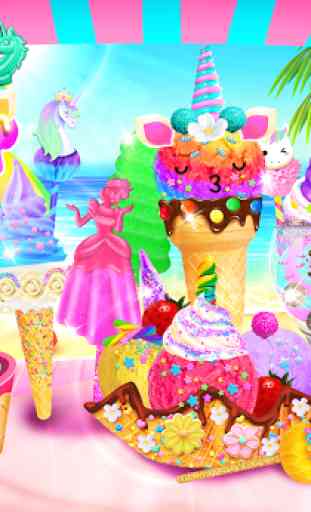 Rainbow Unicorn Glitter Ice Cream - Cooking Games 4