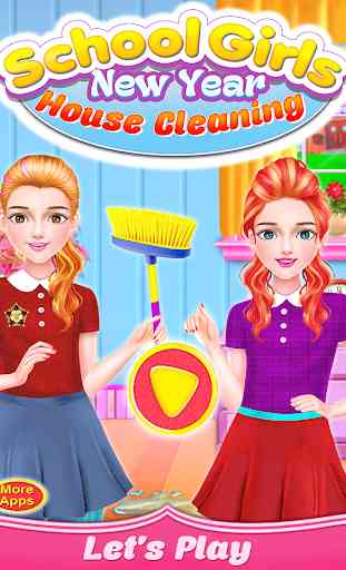 School Girls New Year Home Cleanup - HouseKeeper 1