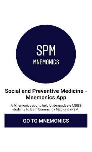 Social and Preventive Medicine - Mnemonics App 2