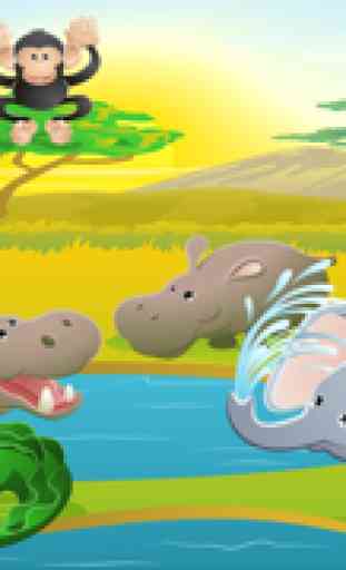 Jogo para crianças de 2-5 sobre os animais do safari: Jogos e quebra-cabeças para o jardim de infância, pré-escola ou creche com leão, elefante, crocodilo, hipopótamo, macaco, tigre e papagaio 1