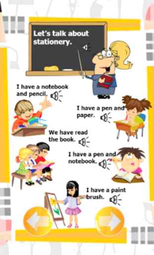 Lista de material escolar e de conversação em Inglês aprendizagem para as crianças 2