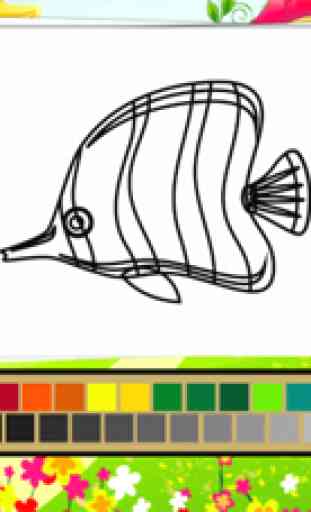 Mar Animais Coloring Book - Desenho e Pintura colorido para miúdos jogos grátis 3