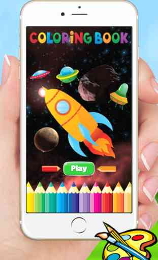 Foguetes e naves espaciais coloração - Desenho para crianças jogos gratuitos 1