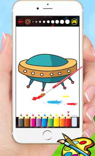 Foguetes e naves espaciais coloração - Desenho para crianças jogos gratuitos 3